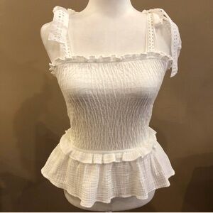 Anthropologie Eri + Ali Stephanie
Smocked Eyelet Tank